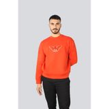 Erkek Yuvarlak Yaka Regular Fit Dokuma Kumaş Baskılı Uzun Kollu Kırmızı Sweatshirt EM001052 AF10013-M5038