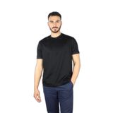 Erkek Yuvarlak Yakalı Kolu Yüzgeç Detaylı Pamuklu Siyah T-Shirt 25411017-11D