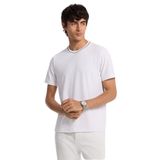 Erkek%100 Pamuklu Logo Detaylı Bisiklet Yaka Kısa Kollu Beyaz T-Shirt CR652TGK3W-WHITE