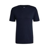 Erkek%100 Pamuklu Logo Detaylı Bisiklet Yaka Kısa Kollu Lacivert T-Shirt 50536636-404