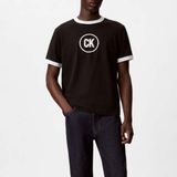 Erkek%100 Pamuklu Logo Detaylı Bisiklet Yaka Kısa Kollu Siyah T-Shirt LV04RF821G-UB1