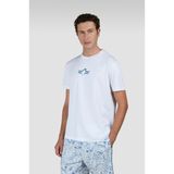 Erkek%100 Pamuklu Normal Kesim Shark Logolu Kısa Kollu Beyaz T-Shirt 25411084-010