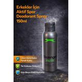 Erkekler İçin Aktif Spor Deodorant Sprey 150 Ml Uzun Süre Kalıcı Ferah Koku