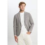 Erkekler İçin Altınyıldız Classics Slim Fit Mono Yaka Armürlü Torba Cepli Ceket %85 Akrilik Malzeme - 48-6N - Açık Kahverengi