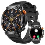 Erkekler için Askeri Akıllı Saat Cevap/Arama Yap, Dış Mekan Su Geçirmez Taktik Spor Smartwatch LED El Feneri Pusulalı, Nabız Uyku Monitörü, Fitness İzleyici Saatler iPhone Android Telefon için