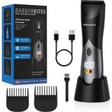 Erkekler Için Barberboss Kablosuz Sakal Kesme Makinesi, Kişisel Bakım Ürünleri, Ayarlanabilir Uzunluklara Sahip Bar Saç Kesme Makinesi, Islak/kuru Kullanım ve Akıllı Ekran, Şarj Edilebilir Bakım Seti