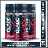 Erkekler İçin Blade Self Confidence 3x150 Ml Alüminyumsuz Deodorant Hızla Kurur Leke Bırakmaz