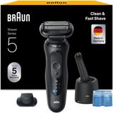 Erkekler Için Braun Series 5 Elektrikli Tıraş Makinesi, Islak ve Kuru Tıraş Makinesi, Turbo ve Standart Mod, Smartcare Temizleme Istasyonlu Tıraş Makinesi, Su Geçirmez, 52-N7200CC, Siyah