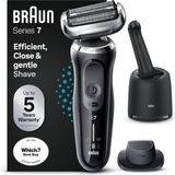Erkekler Için Braun Series 7 Elektrikli Tıraş Makinesi, Hassas Düzeltici Kablosuz Folyo Tıraş Makinesi, Islak ve Kuru, %100 Su Geçirmez, Birleşik Krallık 2 Pimli Fiş, 70-N7200CC, Siyah Tıraş Makinesi