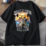 Erkekler Için Düz Spor T Shirt Dışında Capybara T Shirt Egzersiz Pamuk Kısa Kollu Tshirt Unis 3071 - Siyah