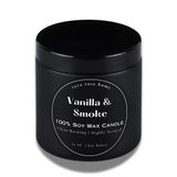 Erkekler için Kokulu Mumlar | Vanilya ve Duman Kokulu Mumlar | Ev Kokulu Soya Mumları | Eril Mum | Vanilya Mum Siyah Kavanoz Mum | Ev Toksik Olmayan Erkek Kokulu Mumlar 12oz 60+ Saat