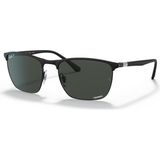 Erkekler İçin Ray-Ban RB3686 57 186/K8 Güneş Gözlüğü Metal Çerçeve Polarize ve UV Koruma - Siyah
