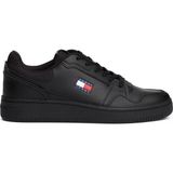 Erkekler İçin Tommy Hilfiger Siyah Retro Basket Sneaker Düz Tabanlı Ayakkabı