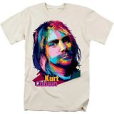 Erkekler Nirvana Kurt Cobain Baskılı Tişörtü - Beyaz - M