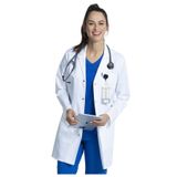 Erkentmed Beyaz Önlük Gömlek Yaka Uzun Boy Kadın Doktor Hemşire Laboratuvar Önlüğü