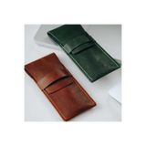 ErkLeathers El Yapımı Hakiki Deri Kalemlik/Alfa/Taba Renk – 7x16 cm