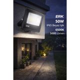 ERKLED LED LED Projektör 50W Beyaz Işık 6500K IP65 Su Geçirmez Dış Mekan Aydınlatma Erk