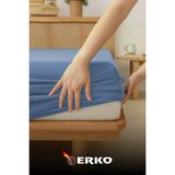 Erko Tekstil %100 Pamuklu Penye Lastikli Çarşaf | Tek Kişilik - Çift Kişilik - Battal Boy - Mavi - 200x200