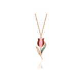 ERKOÇ JEWELLERY 925 ayar gümüş mineli lale kolye