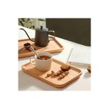 ERKUGO 2 Adet Bambu Dikdörtgen Servis Tabağı, Sunum Seti (30x20 cm) Bambu 30 x 20