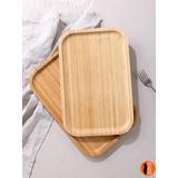 Erkugo 2 Adet Bambu Dikdörtgen Servis Tabağı, Sunum Seti (30x20 cm)