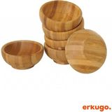 Erkugo 6 Adet Bambu Sunum Kasesi, Çerezlik, Kase, Servis Kasesi, Sosluk, Reçel Kasesi