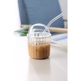 ERKUGO Cam Kapaklı Pipetli Borosilikat Sunum Bardağı, Isıya Dayanıklı Bardak, Kahve Bardağı (550ml) Icemocha Icemocha