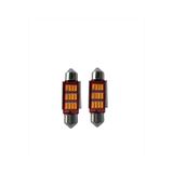 Erlight 36mm Sofit Led Ampul Turuncu 12 Led, Plaka Bagaj Tavan Aydınlatma 2 Adet