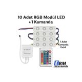 ERM RGB 3’lü Modül LED (10 Adet) + Kumanda Seti 12V IR Kontrol