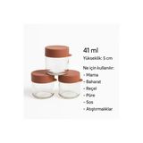 ermaslicon 3’lü Mini Cam Kavanoz – 41 ml – Silikon Kapaklı – Mama, Baharat, Reçel ve Sos Saklama Kabı