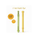 ermaslicon Bebek Diş kaşıyıcı Silikon (dişlik- çiğneme tüpü- pipet) 2 Adet
