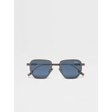 Ermenegildo Zegna (EZ0256-37V) 49 | Unisex Lacivert Güneş Gözlüğü