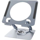 Ermer Metal Tablet Standı 360 Derece Dönebilen Açı ve Yükseklik Ayarlı Alüminyum Stant - Gri