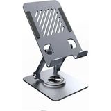 Ermer Metal Telefon ve Tablet Standı 360 Derece Dönebilen Açı ve Yükseklik Ayarlı Alüminyum Stant - Gri