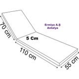 Ermiya 2 Ad Ricasoli Plaj Şezlong Minderi Dış Mekan Kumaş Impertex 180-55-5 cm