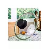 Ermiya 22 Cm Tencere Tava Sahan Için Temperli Buhar Delikli Cam Kapak Buhar Delikli+tahta Baharat Kaşığı 869502686911