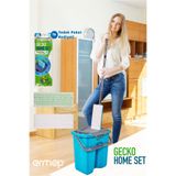Ermop Mop Temizlik Seti +2(1 Paket) Yedek Püskül Mikrofiber Mop Yer Duvar Silme Gecko Home Tablet