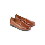 ERN SHOES Kadın İçi Hakiki Deri Taba Tam Ortopedik Topuk Jelli Babet Anne Ayakkabısı