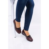ERN SHOES Kadın İçi Hakiki Deri Tam Ortopedik Bordo Renk Günlük Anne Ayakkabısı