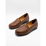 Ern Shoes Kadın Taba Renk Içi Hakiki Deri Topuk Jelli Ayakkabı - BLW-Mavi