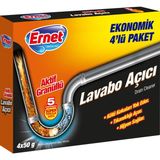 Ernet Aktif Granüllü Lavabo Açıcı 4'lü Paket 200 gr Kötü Kokuları Yok Eden Hijyen Sağlayan