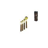 Ernet Group 4 PCS GOLD METAL ÖLÇÜ KAŞIK SETİ OTANTİK AĞAÇ KULP 15ML - 5ML - 2.5ML - 1.25ML 606Gok22363400006