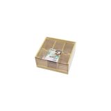 Ernet Group AHŞAP BAMBU 6 BÖLMELİ POŞET ÇAY KUTUSU MİKA PLASTİK KAPAK 21X20X10CM 606Gok22364400006