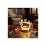 Ernet Group Kral Tacı Model Kristal LED Masa Lambası – Dokunmatik, 3 Renk Işık Modlu, Şarjlı Mini Dekoratif Gece 60689MS06YT000600006