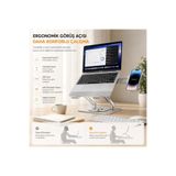 Ernet Group Laptop Stand Karbon Çelik 360° Döner Ergonomik Yükseklik Ayarlı Soğutucu MagSafe Uyumlu Telefon Tutu 6452174941717237620