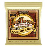 Ernie Ball Custom Light Earthwood 80/20 Bronz Akustik Gitar Telleri 11.5-54 Kalınlık - 3'lü Paket