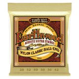 Ernie Ball Earthwood Halk Akustik Gitar Telleri Naylon, şeffaf, altın renkli Ball uçlu, 80/20 bronz, ölçü 28-42