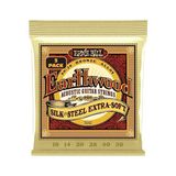 Ernie Ball Earthwood Ipek ve Çelik Ekstra Yumuşak Akustik Gitar Telleri 80/20 Bronz 3 Paket Ölçer 10-50 - 3 Renk Sunburst