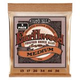 Ernie Ball Earthwood Orta Akustik Gitar Telleri Fosfor Bronz 3'lü Paket Ölçer 13-56