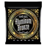 Ernie Ball Ekstra Hafif Alüminyum Bronz Akustik Gitar Telleri, Ölçü 10-50
